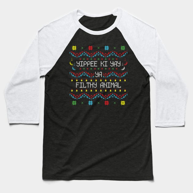 Yippee Ki Yay Baseball T-Shirt by technofaze